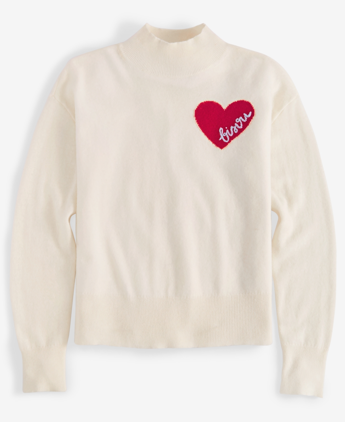 Charter Club Women's Petite Cashmere Bisou Mock Neck Sweater, Created For Macy's In Vanilla Ice Combo