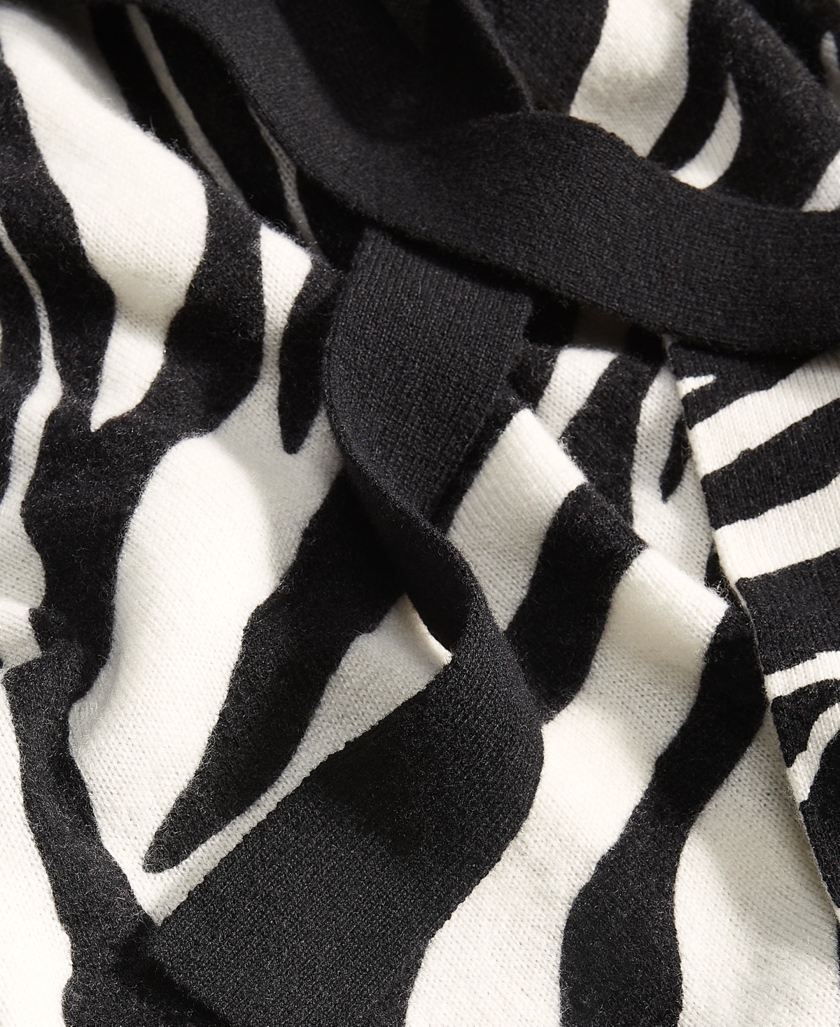 Charter Club Women's 100% Cashmere Zebra-Print Belted Duster, Created for Macy's