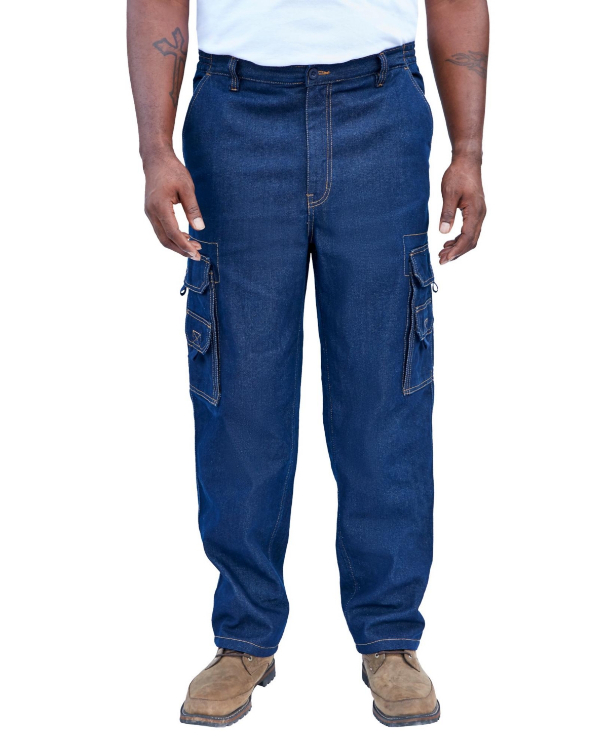 Big & Tall by KingSize Marine Cargo Pants - Indigo