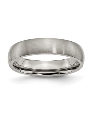 Titanium Brushed Half Round Wedding Band Ring