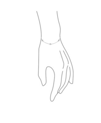 Tiny Minimalist Simple Cubic Zirconia Round Bezel Chain CZ By The Inch Bracelet Sterling Silver