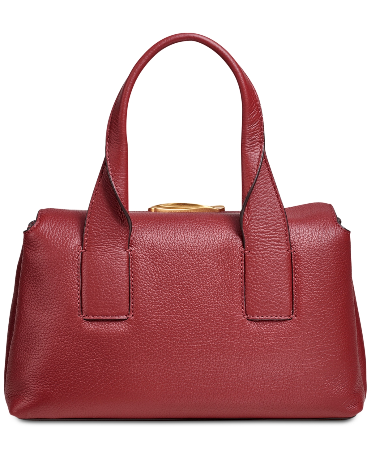 Shop Donna Karan Amagansett Soft-rolled Leather Satchel With Sculpted Magnet Closure In Garnet