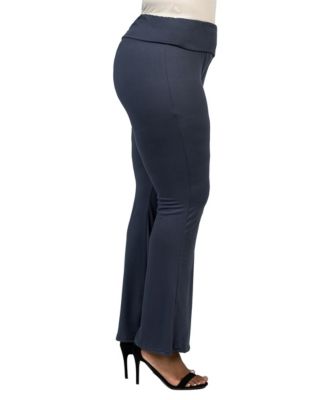 Plus Size Bell Bottom Foldover Waist Pants