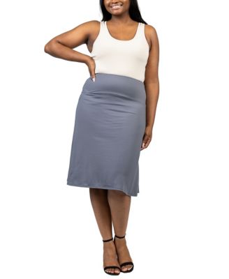 Plus Size A Line Elastic Waist Skirt