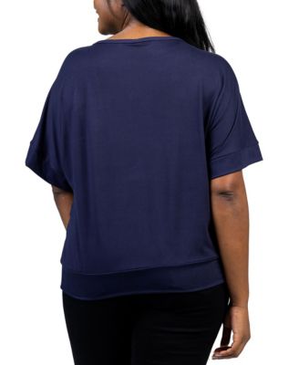 Plus Size Short Sleeve Loose Fitting Dolman Top