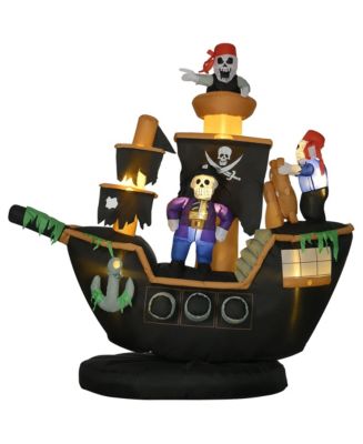 HOMCOM 5FT Halloween Inflatables Ghost and Tombstone for Yard Garden ...