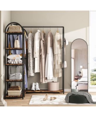 1Pc Metal & E1 Wood L-Shaped, Coat Hooks & Rotatable Desktop Garment Rack