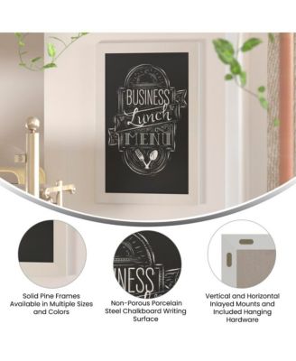 Wall Mounted Magnetic Chalkboard with Wooden Frame