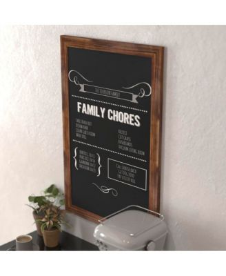 Wall Mounted Magnetic Chalkboard with Wooden Frame