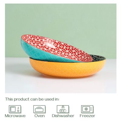 11.5" Large Ceramic Serving Bowls, 2.9 Qt Turkey Plate for Home Kitchen Decor