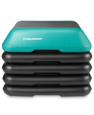 Aerobic Exercise Adjustable High Step Platform, with 4 Risers Included - Green