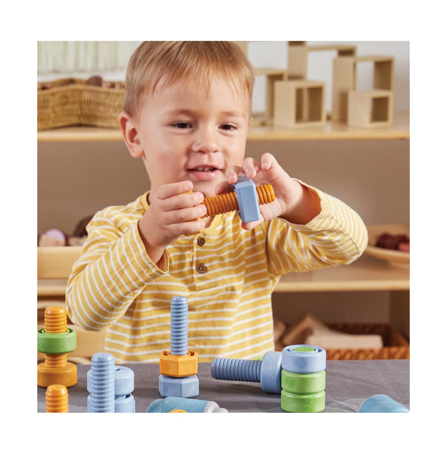 Детские конструкторы Kaplan Early Learning Twisty Tools Nuts and Bolts Set, 84-Piece Building Set, Ages 18 Months and Up — фото 2