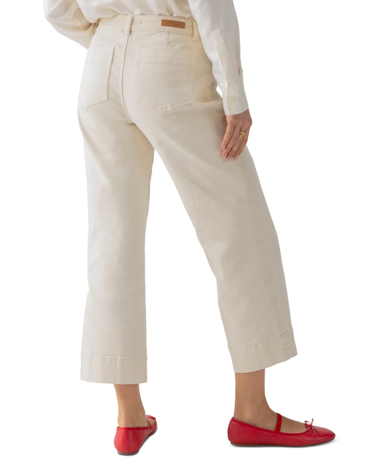 Sanctuary Women's The Marine Mid Rise Cropped Wide-leg Jeans In French Vanilla