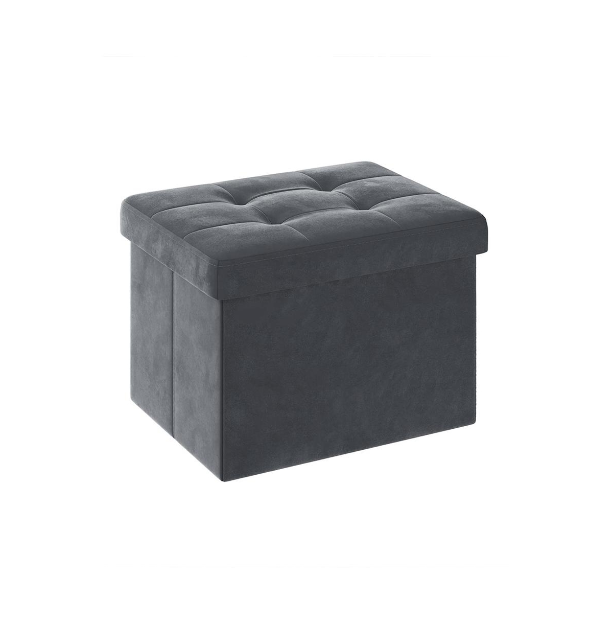 Slickblue Storage Ottoman, Foldable Velvet Storage Box, Storage Chest, Foot Rest, for Living Room, Bedroom