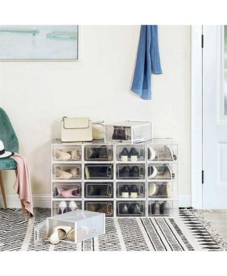 Pack Of 18 Stackable Shoe Storage Organizers, Versatile And Foldable For Sneakers