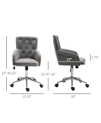 Home Office Desk Chair with Nailhead Trim & Button Tufted Back Design