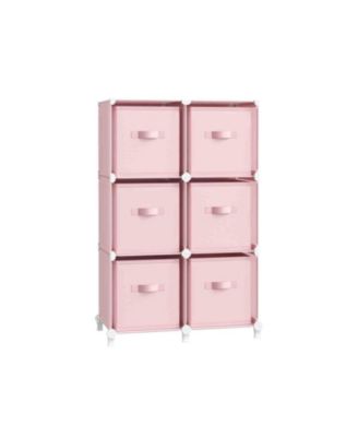 Cube Storage Organizer with Storage Boxes, Customizable Shape, Bedroom, Living Room-6 Cubes
