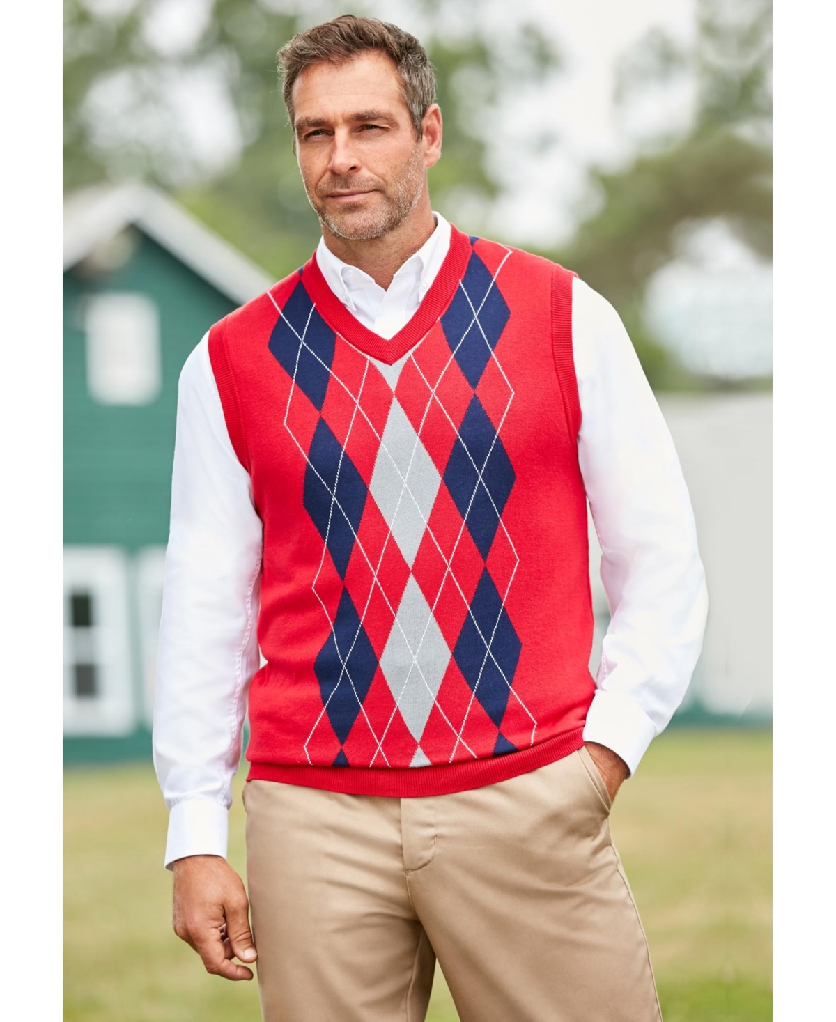 KingSize Big & Tall V-Neck Argyle Sweater Vest
