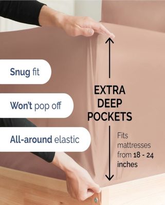 4 Piece Extra Deep Pocket Microfiber Sheet Set - Queen