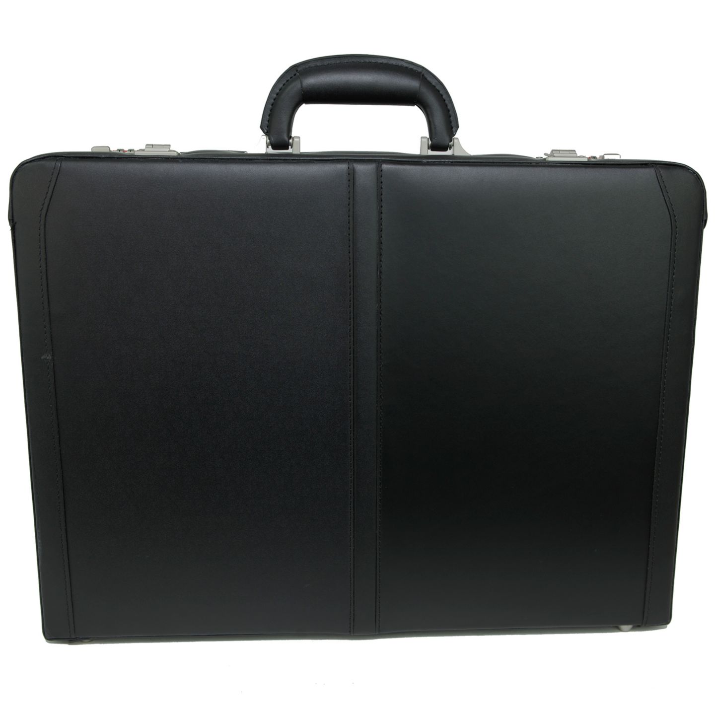 Мужская сумка Alpine Swiss Briefcase Expandable Genuine Leather Attache Briefcase For Men Dual Combination Lock Business Case, цвет: Чёрный — фото 3