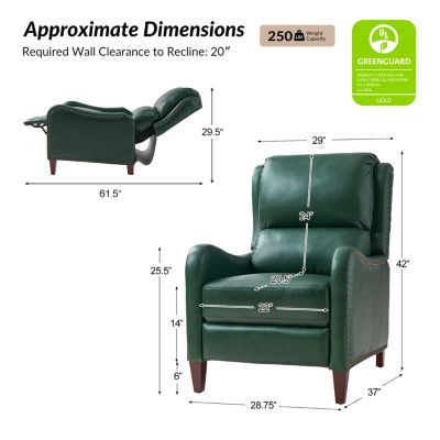 1 piece Leather Pushback Recliner chair