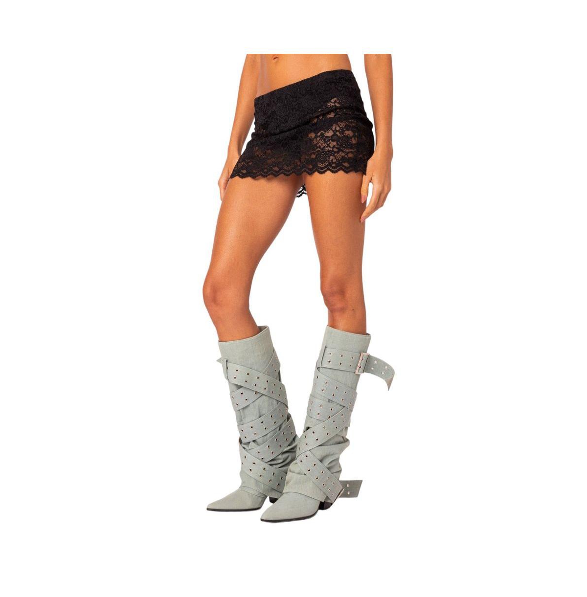 Edikted Women's Kaylie Sheer Lace Mini Skirt