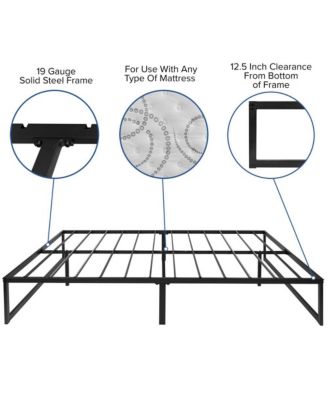 Varallo 14 Inch Steel Bed Frame With Steel Slat Support For Any Mattress (No Box Spring Required)