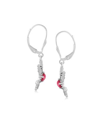 Sterling Silver Women's Drop & Dangle Earrings Genuine Gemstone Hummingbird Design