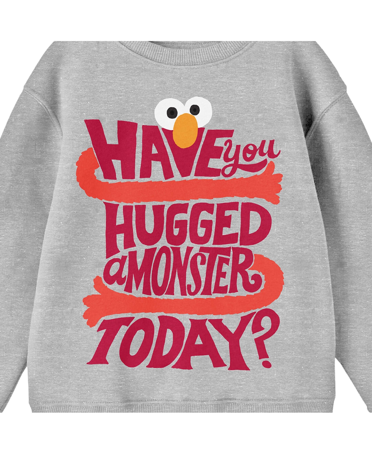 Sesame Street Boys Bioworld Have You Hugged a Monster Today? Youth HeatherCrew Neck Sweatshirt - Gray