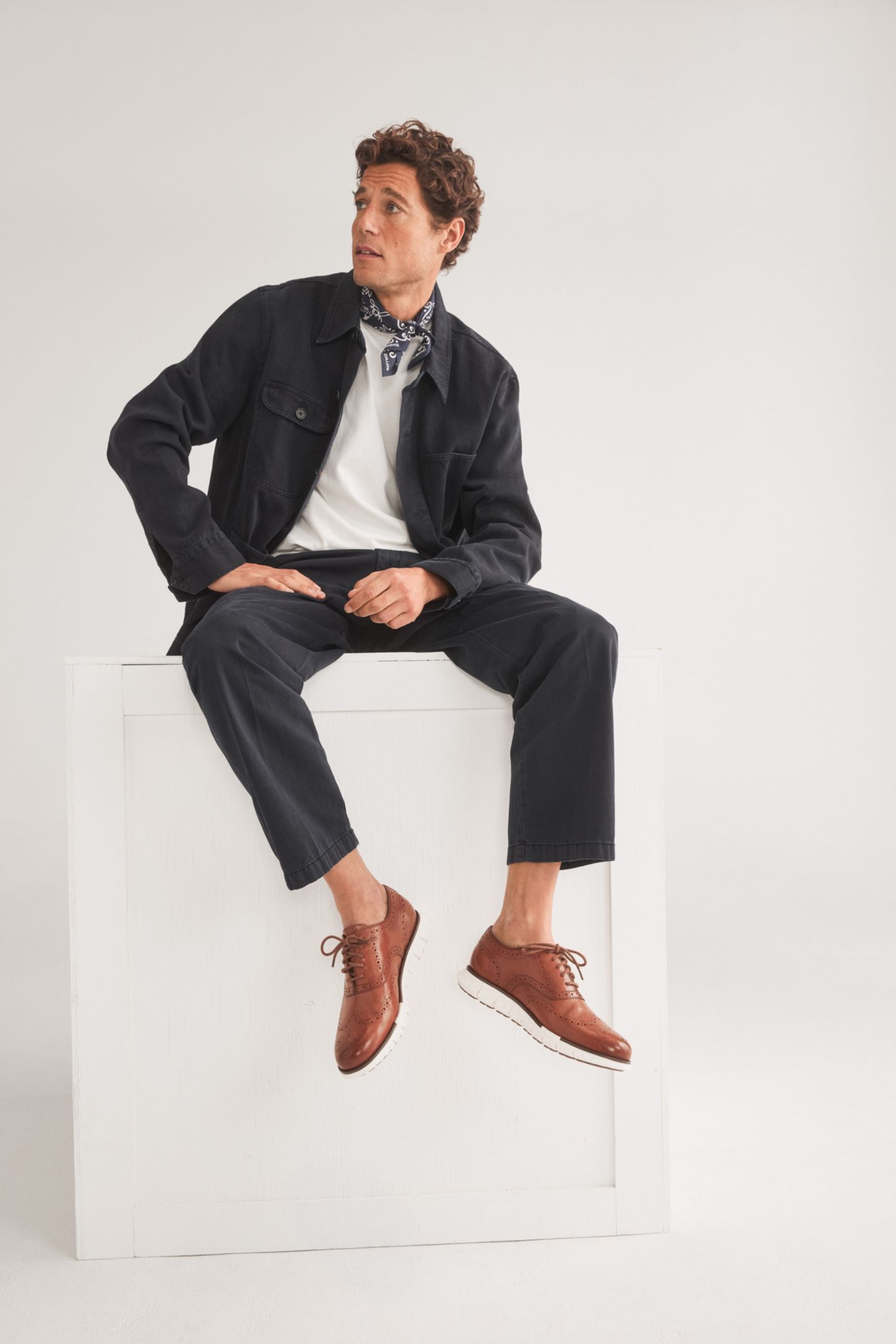 Мужские туфли Cole Haan ZERØGRAND Remastered Lace-Up Wingtip Oxford, цвет: Рыжевато-коричневый / Слоновая кость — фото 8