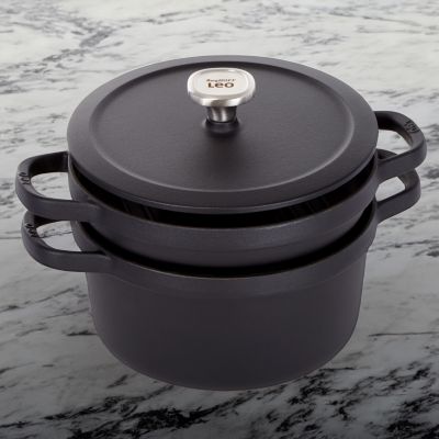Graphite Enamel Cast Iron Covered Stockpot 10.25", 6qt.