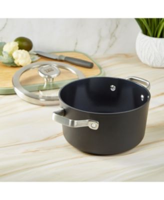Graphite Non-stick Ceramic Stockpot 8", 3.3qt. With Glass Lid, Sustainable Recycled Material