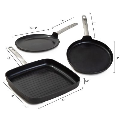 Graphite Non-stick Ceramic Pancake Pan 10.25", Sustainable Recycled Material