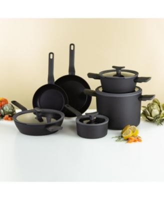 Leo 10Pc Non-stick Ceramic Cookware Set With Glass Lid