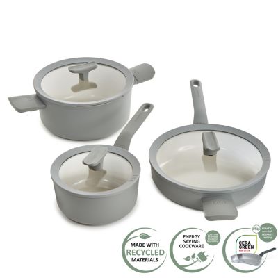 Balance 6Pc Non-stick Ceramic Cookware Set With Glass Lid, Recycled Aluminum