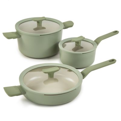 Balance 6Pc Non-stick Ceramic Cookware Set With Glass Lid, Recycled Aluminum