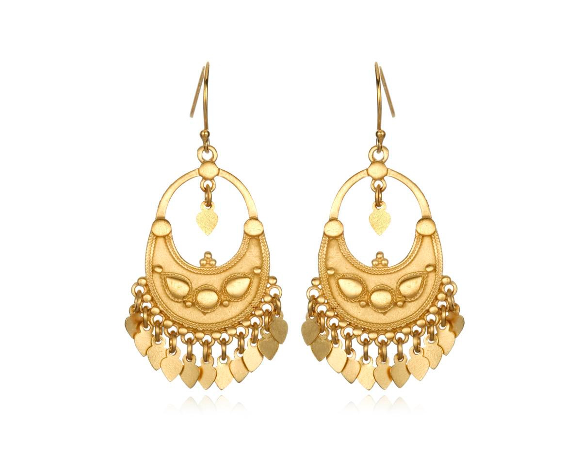 Gold Veils - Petal Chandelier Earrings - Gold