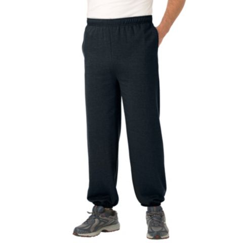 Мужские брюки KingSize Fleece Elastic Cuff Sweatpants, цвет: Чёрный