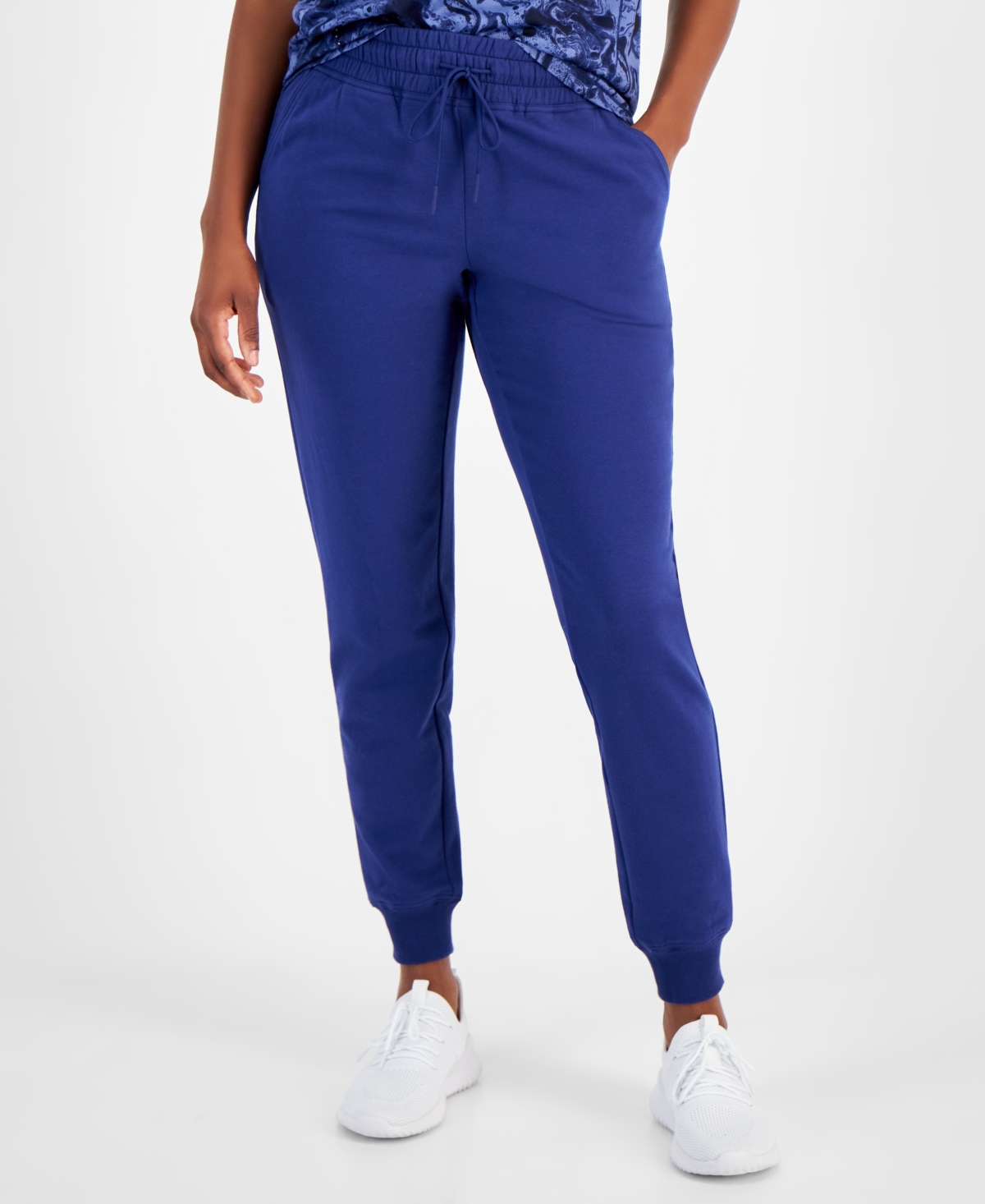 Id Ideology Women's Relaxed Rib-Cuff Fleece Jogger Sweatpants, Created for Macy's