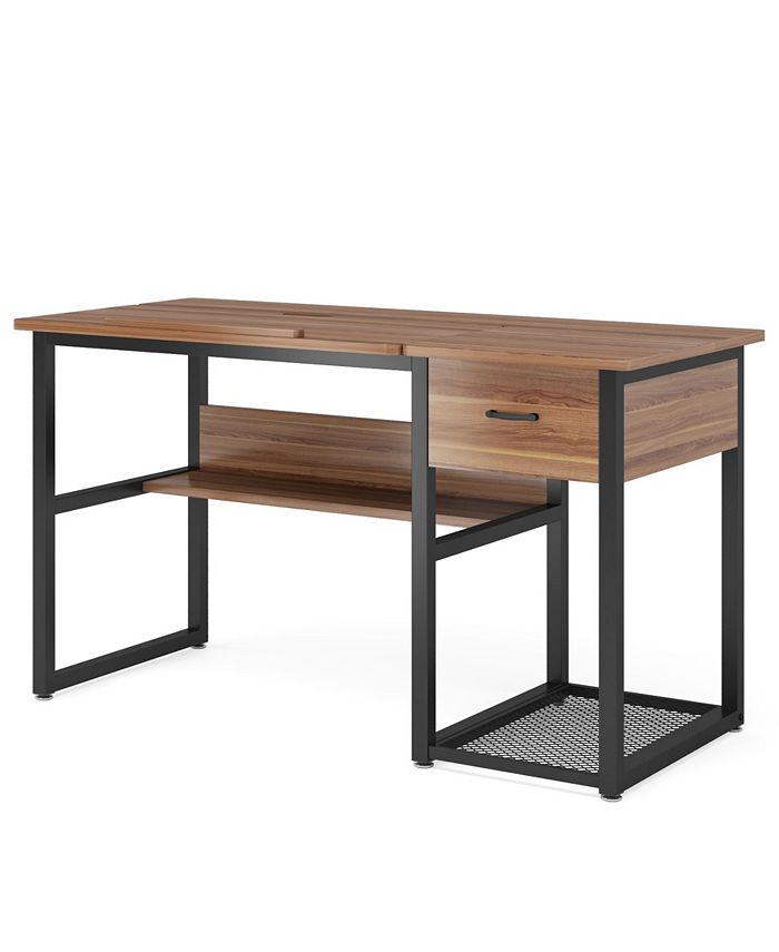 Tribesigns Drafting Table with Storage Drawers, Drawing Computer Desk ...