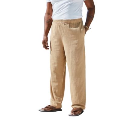 Big & Tall Elastic Waist Gauze Cotton Pants