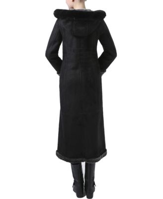 Women's Gianna Hooded Faux Shearling Long Coat