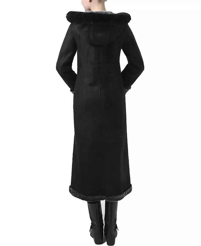 Women's Gianna Hooded Faux Shearling Long Coat - thumbnail 2