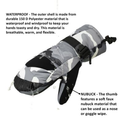 Men's Waterproof Ski Mittens 3M Thinsulate Winter Snow Sport Gloves