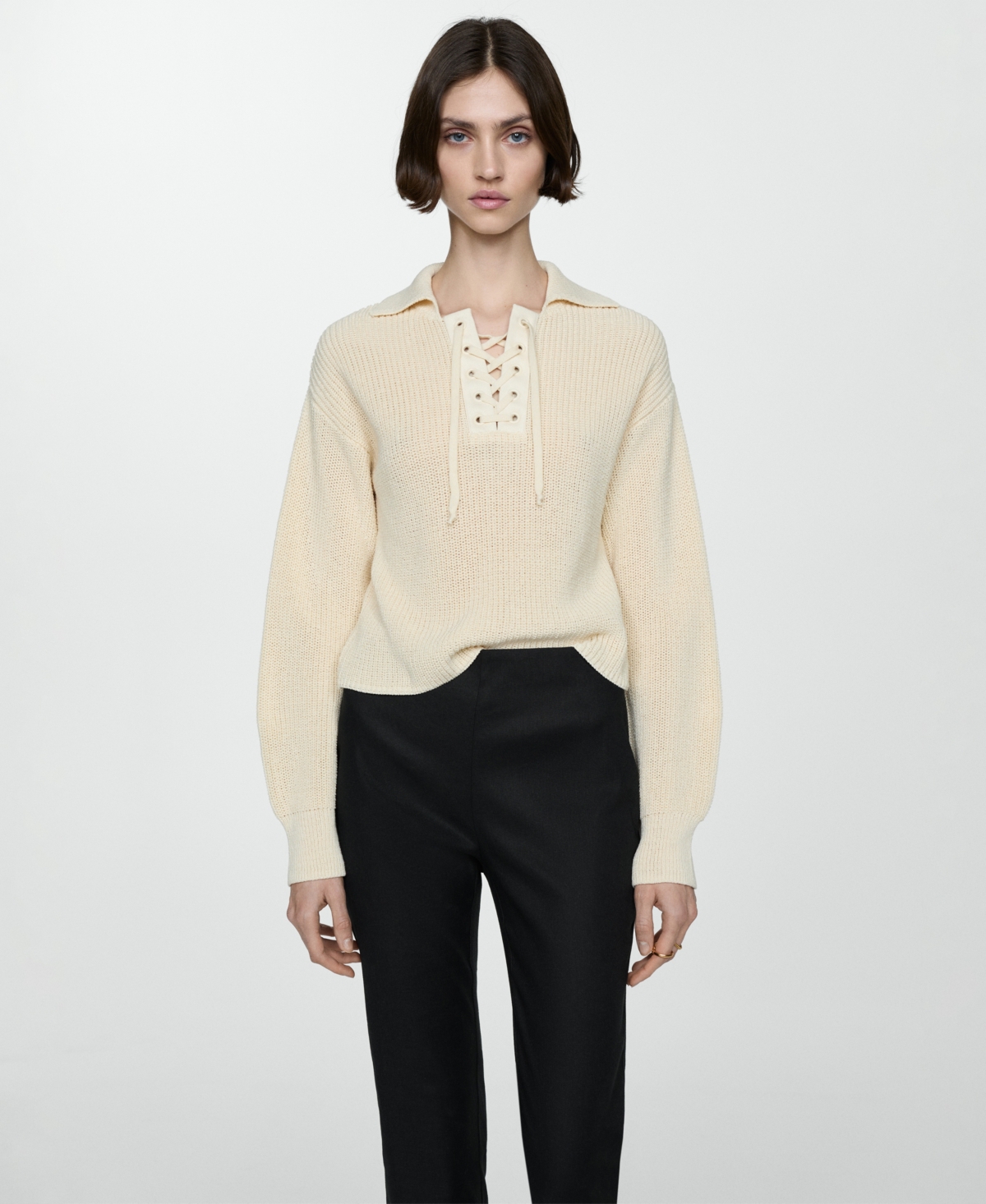 Mango Women's Linen Flare Trousers