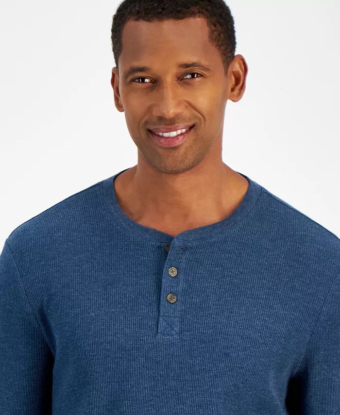 Men's Thermal Long Sleeve Henley - thumbnail 3