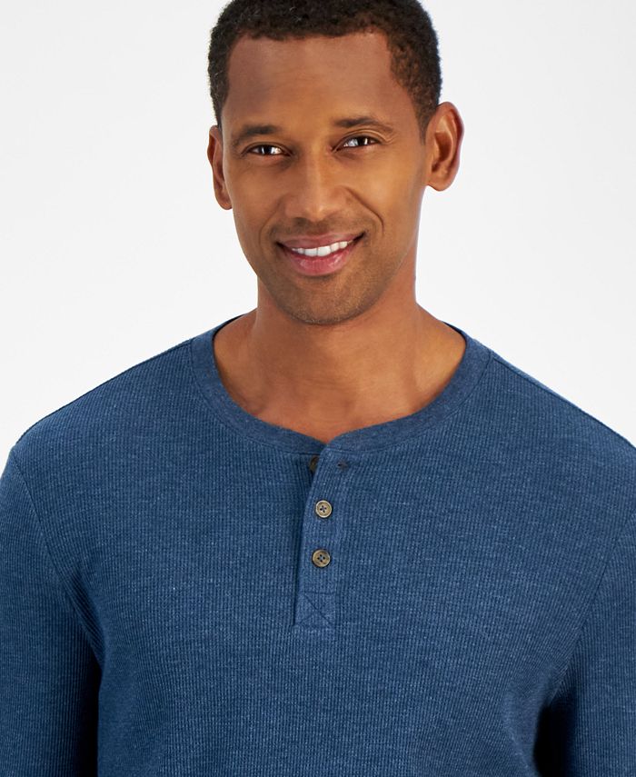 Club Room Men's Thermal Long Sleeve Henley, Created for Macy's - Macy's