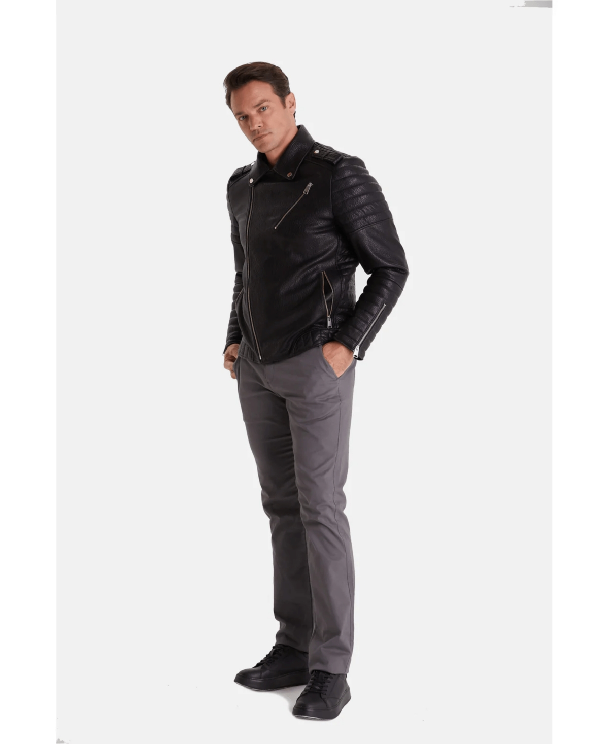 Furniq Uk Men's Biker Jacket,- Black