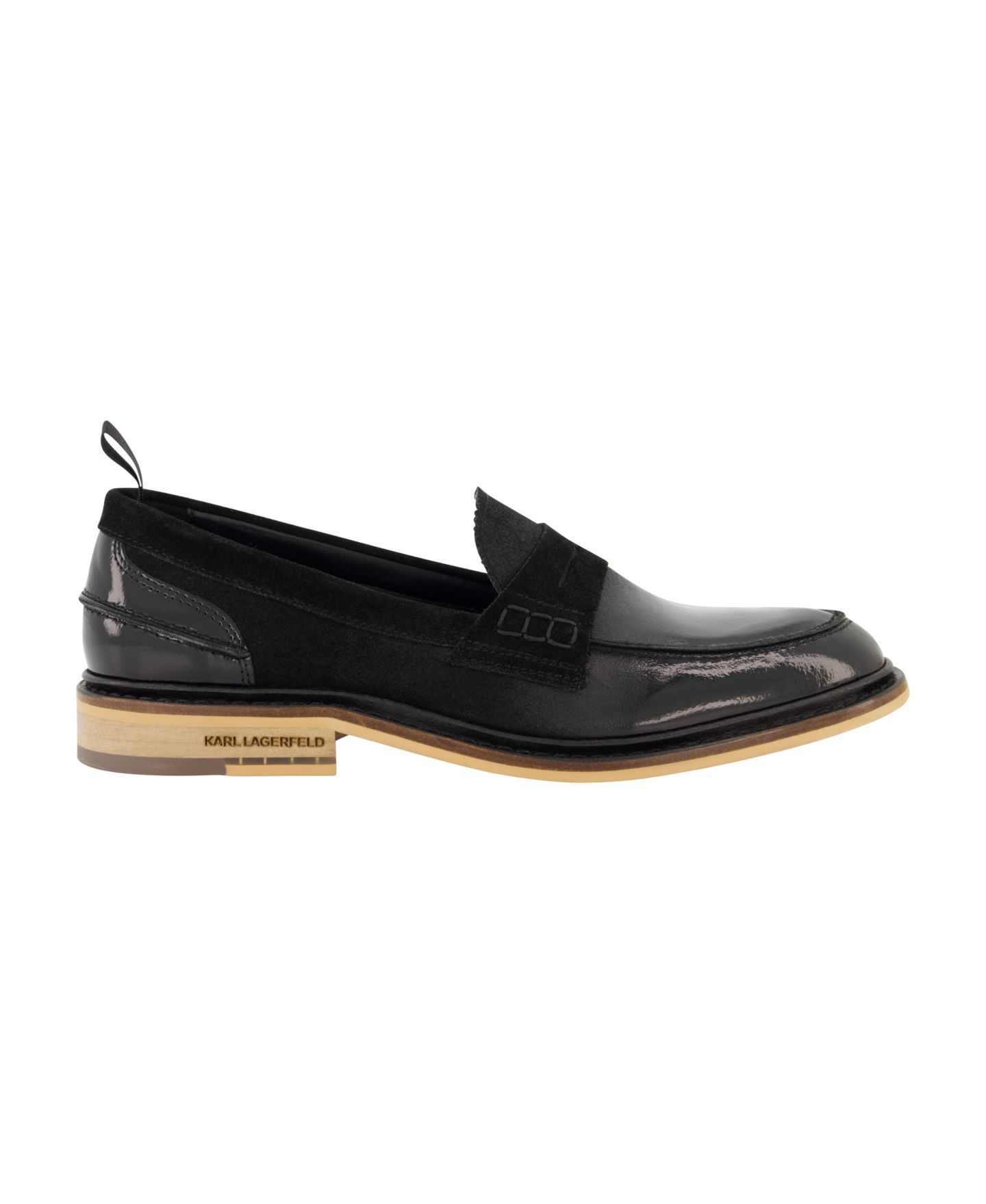 Мужские туфли KARL LAGERFELD PARIS White Label Suede Penny, цвет: Чёрный — фото 2