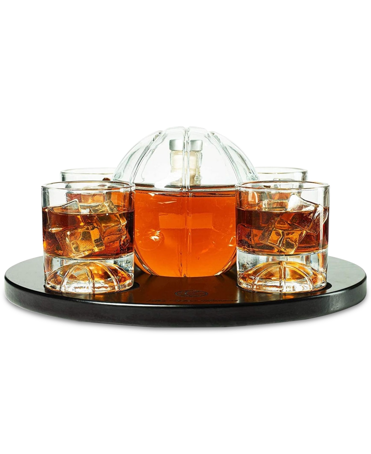 The Wine Savant Basketball Decanter & Glass Set With Tray In No Color